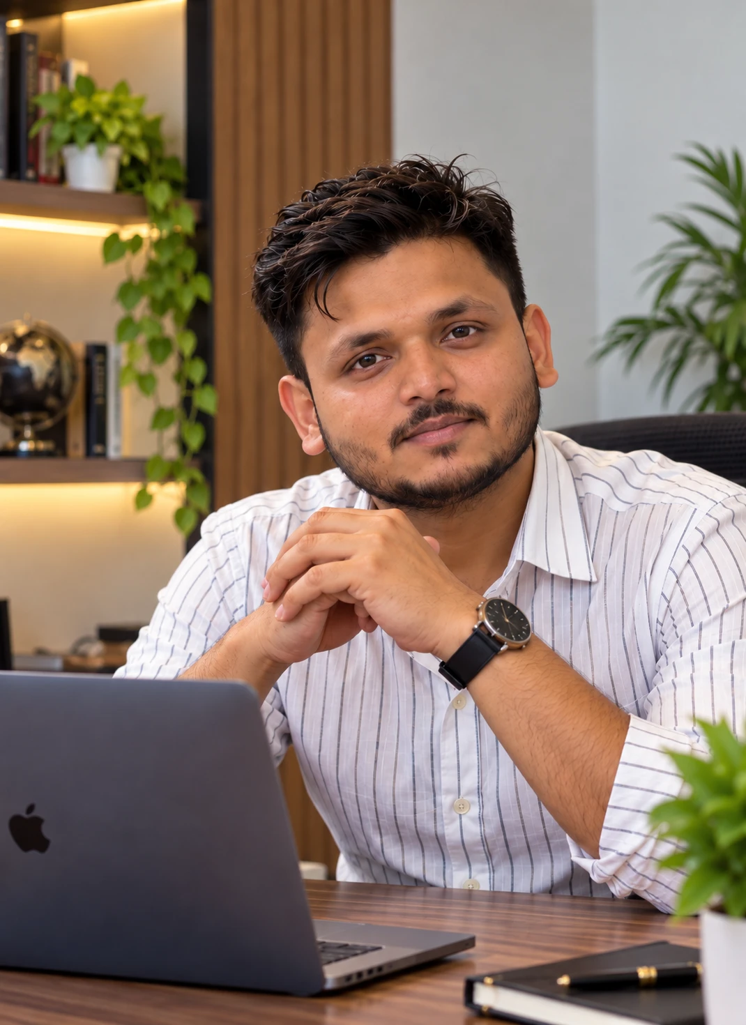 Amandeep Sarahiya, SEO consultant, at his desk